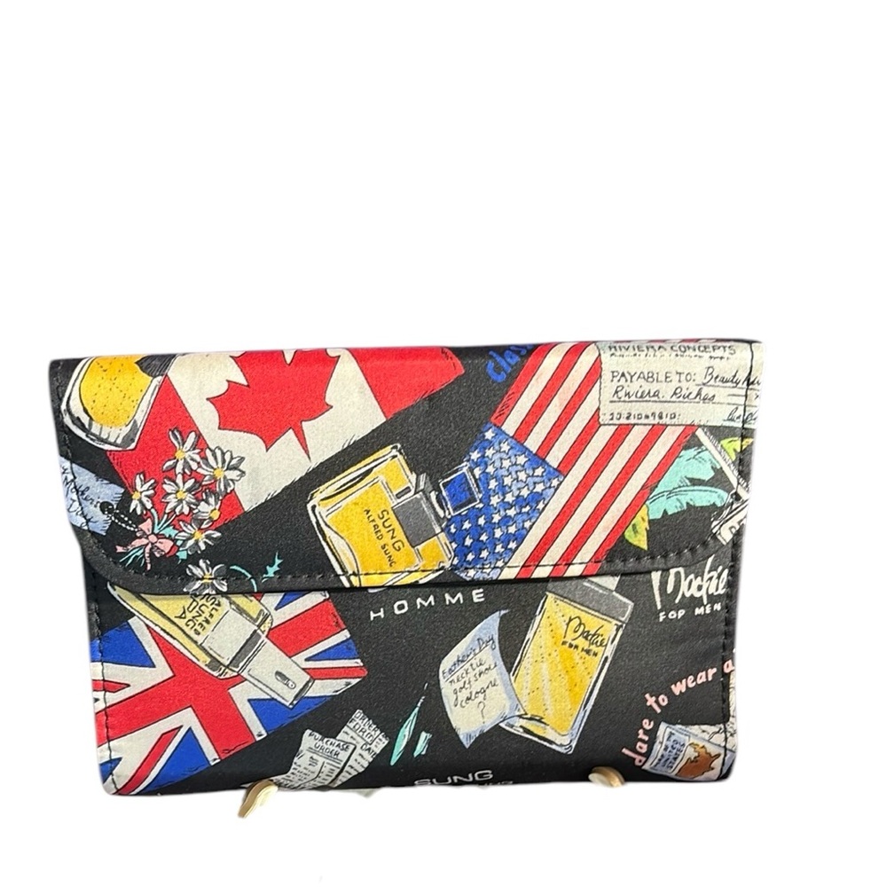 Nicole Miller 1994 Silk Address Book Organizer Folio Cologne Print